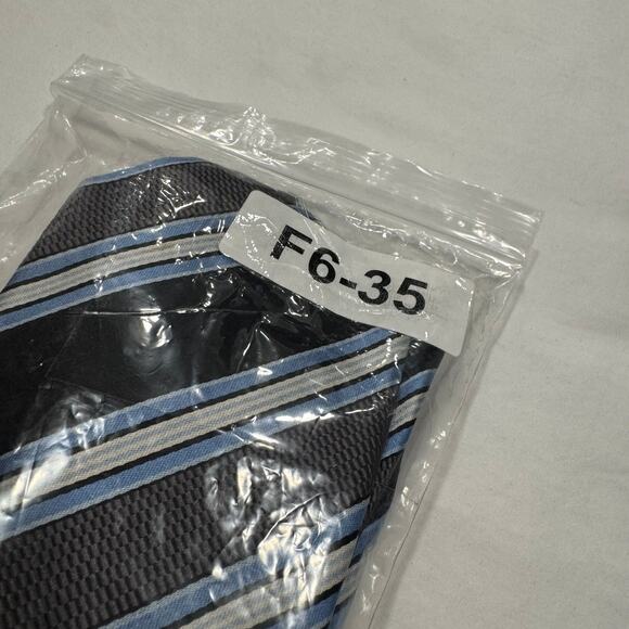 BOSS Hugo Boss Men's Stripe Silk Tie 60" x 3.5" Grey Blue Brown Made In Italy - Picture 7 of 7